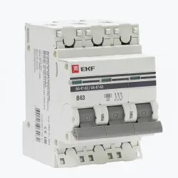 Автоматический выключатель 3P 63А (В) 4,5kA ВА 47-63 EKF PROxima