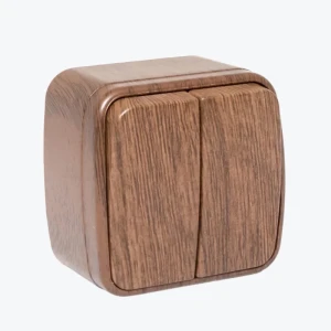 Выключатель накладной 2-кл тёмное дерево IP20 Minsk EGV10-023-40 EKF