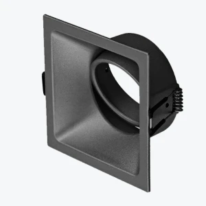 Встраиваемый светильник GU10 квадратный черный 93x93x43mm IP20 PL-23595B