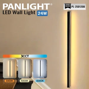 Настенный светильник 24 W 3CCT, бра линейное 120см в черном корпусе IP20 LED 1200x36x30mm PL-250120B
