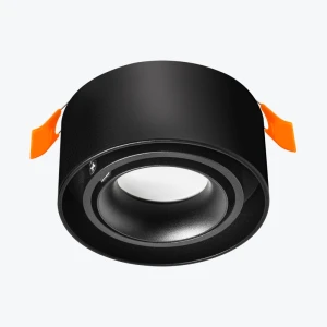 Spot incorporat GU10 rotund negru 96x45mm IP20 PL-23150B