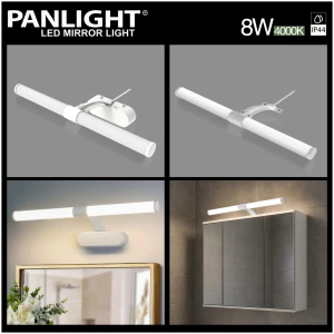Aplică LED IP44 8W 4000K albă tablou/oglindă 800lm 230V 600*168*96mm PL-ML-C03-600-WH