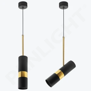 Corp de ilumin. suapendat GU10 pendul negru/auriu rotund IP20 220x60mm IP20 PL-24446BG