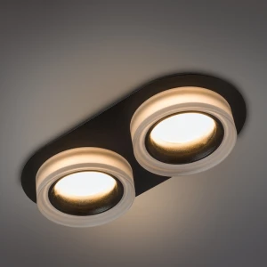 Spot incorporat 2xGU10 rotund negru 174x92x43mm IP20 PL-234242B-thumb-2