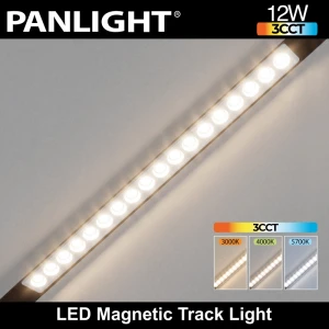 Proiector LED Liniar Grilă 12W 24° 3CCT 48V Alb, șină magn Ultra Slim 230 mm PL-12MTA3CCT-WH PANLIGHT