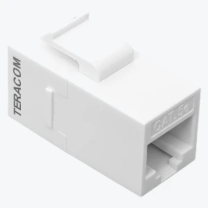 Адаптер проходной TERACOM Cat.5E неэкранированный RJ45-RJ45 тип Keystone белый TRC-INLC-KSTN-5EUTP-WH EKF PROxima