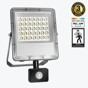 Прожектор LED с датчиком движения PL-FLS30W-3CCT 30W IP65 100lm/W CCT 3000K/4000K/6500K PANLIGHT