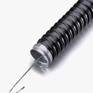 Tub metalic flexibil cu izolație negru Ø25 mm cu broșă-thumb-1