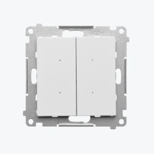Întrerupător inteligent cu buton dublu Alb Mat Simon 55 GO WiFi 2x6A, 230V TEW2W.01/111