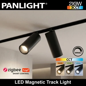 Магнитный светильник 2 X 9W Smart  24° 48V DIM, черный трековый Tuya ZigBee, Ultra Slim PL-9MT2E-TUYA-BK-thumb-2