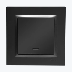 Выключатель одноклавишный с подсветкой черный мат SIMON 10 CW1L.01/49