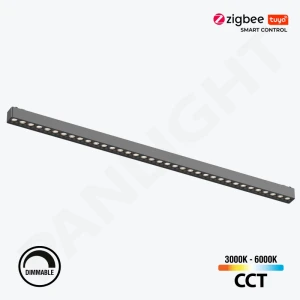 Магнитный светильник 30W Smart, Linear 24° 48V черный с линзами DIM, трековый Ultra Slim 555mm PL-30MTA-TUYA-BK-thumb-1