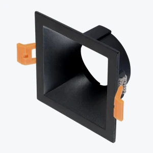 Встраиваемый светильник GU10 квадратный черный 82x82x42mm IP20 PL-23517B