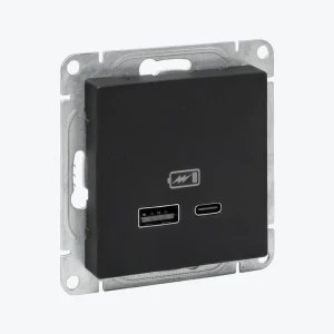 Розетка USB-A+C черная Epica UP1-SOB-USBA-USBC