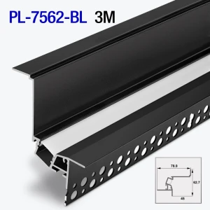 Profil de umbră 45mm pt tavan tip ascuns LED 3m negru mat PL-7562-BL aluminiu PANLIGHT