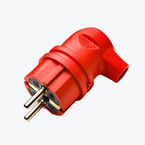 Вилка угловая каучуковая IP44 красная 55 112 01 AY-KA