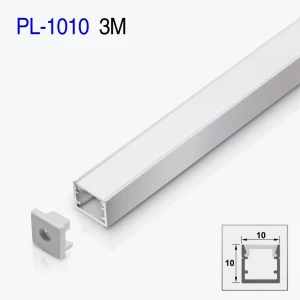 Profil aluminiu LED aplicat PL-1010 3m 10*10mm argintiu PANLIGHT