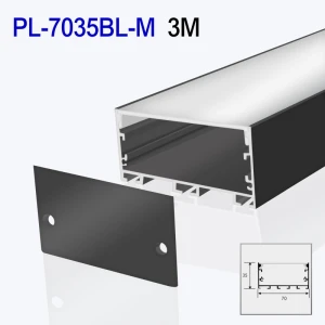 Алюминиевый профиль накладной для светодиодной ленты черный 3m/set 70*35mm PL-7035BL-M 3m PANLIGHT