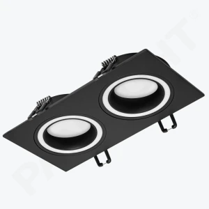 Встраиваемый спот GU10/GU5,3 квадрат черный 172x92x30mm IP20 PL-232442B