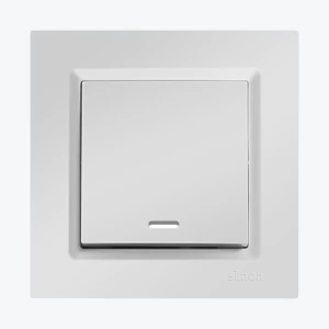 Выключатель одноклавишный с подсветкой белый SIMON 10 CW1L.01/11