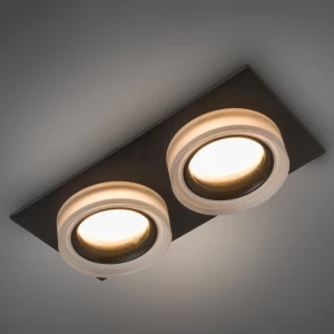 Spot incorporat 2xGU10 patrat negru 174x92x43mm IP20 PL-234232B