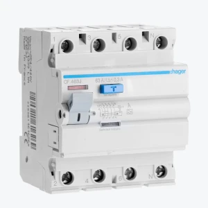 Întreruptor diferențial UZO Hager 4P 63A 300mA 4M CF463J