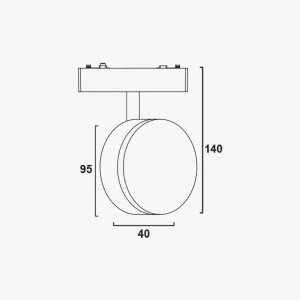 Светильник на магнитную шину черный 9Вт,4000K,DC48V,PANLIGHT ULTRA SLIM PL-9MTH-BK