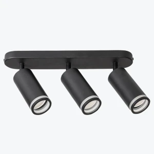 Спот настенно-потолочный поворотный 3XGU10 круглый черный 56x100mm PL-23019B