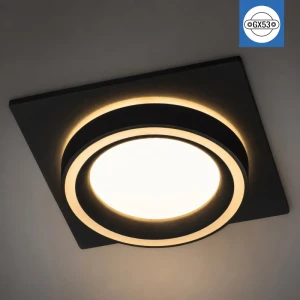 Светильник GX53 встр. квадрат черный IP20 105x105x45mm PL-24506B