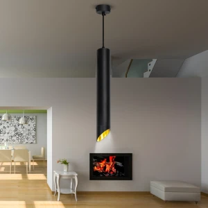 Подвесной точечный светильник GU10 круглый черный/золото 55x200mm PL-23028BG