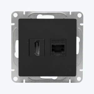 Розетка HDMI+RJ45 Cat.5e черная Epica UP1-SOB-HDMI-RJ45