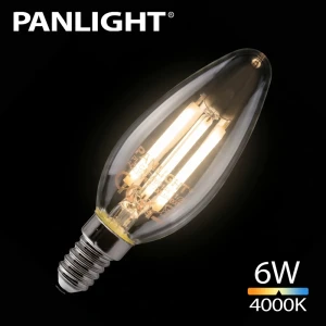 Bec LED White filament E14 6W C35 Candle 4000K 810lm 230V PL-CAFW60144 PANLIGHT
