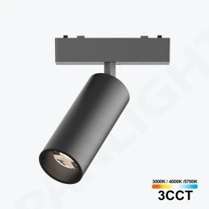 Proiector șină magn 3CCT 9W 24° 48V, negru, Ultra Slim PL-9MTE3CCT-BK PANLIGHT
