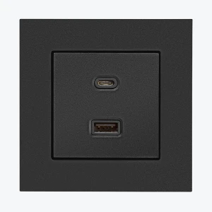 Priza dubla USB C+A negru mat TEC2CA.01/149 SIMON 55