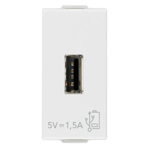 Priză USB 5V 1.5A 1M alb, Vimar Neve, 09292
