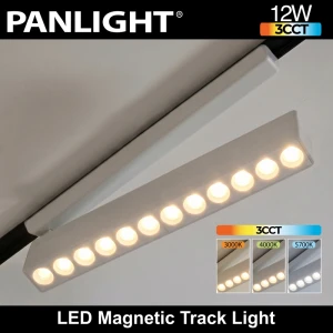 Proiector LED Liniar Grilă 12W 24° 3CCT 48V Alb, șină magn Ultra Slim 230 мм PL-12MTC3CCT-WH