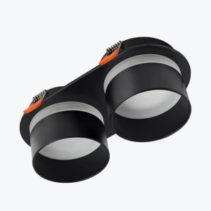 Spot incorporat 2xGU10 rotund negru 174x92x58mm IP20 PL-234262B