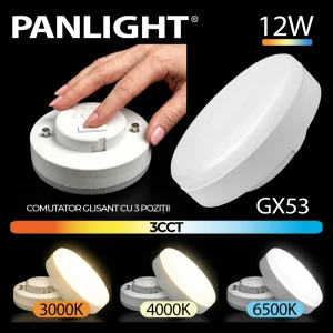 Bec LED PANLIGHT GX53 12W 3CCT 960lm 175-265V PL-GX53P156