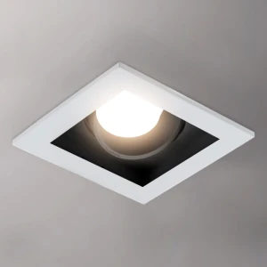 Встраиваемый светильник GU10 квадратный черный 100x100x40mm IP20 PL-23576WB
