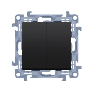 Întrerupător dublu negru mat CW5.01/49 SIMON 10