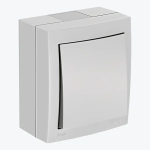 Переключатель 1-кл IP44 крестовой белый наружный Simon Aquaclick 10А ACW7/X/11