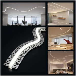 Profil LED Rigips încastrat Flexibil 15mm aluminiu PL-5515F-A 55x12.9x12,5mm PANLIGHT