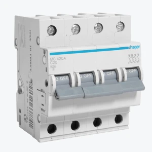 Întreruptor automat Hager 4P 20A 6kA C 4M MC420A