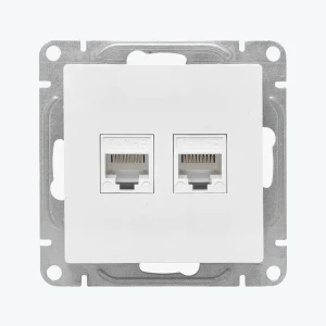 Розетка 2xRJ45 Cat.5e, компьютерная 2 модуля Epica белая UP1-SOW-2RJ45-5