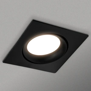 Встраиваемый светильник GU10 квадратный черный 92x92x25mm IP20 PL-23433B
