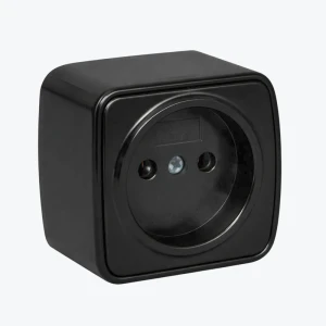 Розетка накладная IP20 б/з черная 10A, 250V Minsk EGR10-022-20 EKF