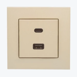 Priză dublă USB A + Type C champagne mat Simon 55 TEC2CAQ.01/144