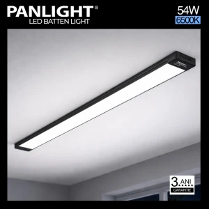 Corp LED Batten 4860lm 54W negru 6500K Ra80 IP20 alumin. 230V 1.2M*75mm PL-75SQA54BL-CW