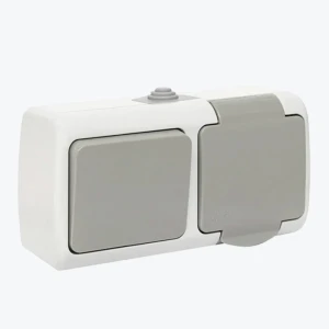 Bloc intrerupător 1cl+priză 2P+E sur IP54 seria Murmansk Ekf EFRV16-050-30-540