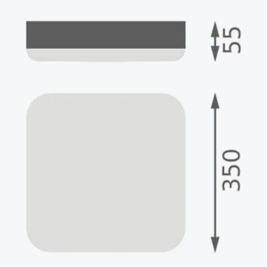 LED плафон 35W IP65 SF Slim SQ 350 P 3680lm 4000K Ra80 120° квадрат. белый LEDV.